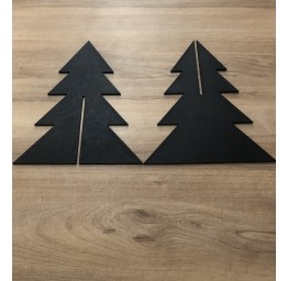 Wooden Christmas Tree Detachable Black 17cm