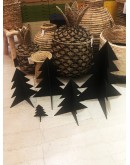 Wooden Christmas Tree Detachable Black 17cm