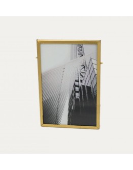 PHOTO FRAME ON STAND METAL GOLD 13x18