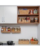 Ψάθινο καλάθι αποθήκευσης υάκινθου ορθογώνιο με ενσωματωμένες λαβές S