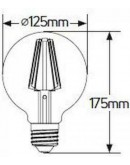 ΛΑΜΠΑ LED G125 ΣΧΗΜΑ 8W E27 ΦΥΣΙΚΟ ΛΕΥΚΟ 4000K 900LM