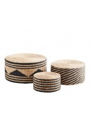 Πουφ Ψάθινα Boho set 3 τεμάχια Madam Stoltz