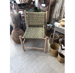 Lounge Chair solid wood wicker natural Morocco