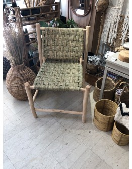 Lounge Chair solid wood wicker natural Morocco