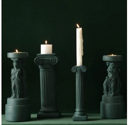 Ionian Pillar Candle Stand Green