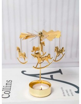 PONY CAROUSEL CANDLE HOLDER GOLD