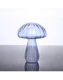 Glass Mushroom Vase Blue
