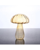 Βάζο Μανιτάρι Γυάλινο Κίτρινο 