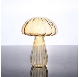 Glass Mushroom Vase Yellow